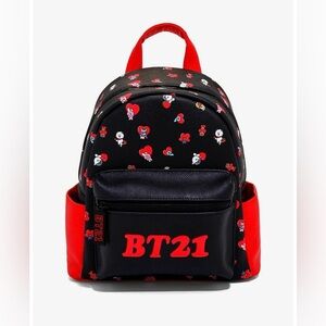 BT21 Black and Red Women's Backpack EUC